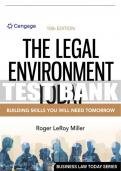 Test Bank For The Legal Environment Today - 10th - 2022 All Chapters - 9780357635520