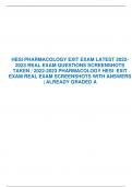 HESI PHARMACOLOGY EXIT EXAM LATEST 2022- 2023 REAL EXAM QUESTIONS SCREENSHOTS  TAKEN / 2022-2023 PHARMACOLOGY HESI EXIT  EXAM REAL EXAM SCREENSHOTS WITH ANSWERS | ALREADY GRADED A