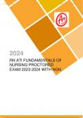 RN ATI FUNDAMENTALS OF NURSING PROCTORED EXAM 2023-2024 WITH NGN