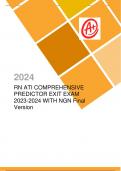 RN ATI COMPREHENSIVE PREDICTOR EXIT EXAM 2023-2024 WITH NGN Final Version