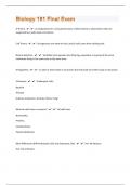 Biology 181|84 Final Exam Questions And Answers