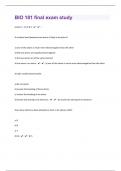 BIO 181 |161 final exam study Questions And Answers|38 Pages
