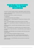 Wright Brothers Test QUESTIONS &ANSWERS &lpar; A&plus; GRADED 100&percnt;VERIFIED&rpar;