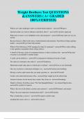 Wright Brothers Test QUESTIONS &ANSWERS &lpar; A&plus; GRADED 100&percnt;VERIFIED&rpar;