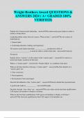 Wright Brothers Award QUESTIONS & ANSWERS 2024 &lpar; A&plus; GRADED 100&percnt; VERIFIED&rpar;