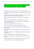 Washington Drivers Ed&vert; 100 Questions&vert; accurate Answers&vert;  100&percnt; Verified