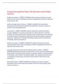 Forensic Nursing Final Exam 142 Questions with Verified Answers&comma;100&percnt; CORRECT