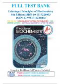 Test Bank for Lehninger Principles of Biochemistry 8th Edition by David L. Nelson 9781319228002 | Complete Guide A+
