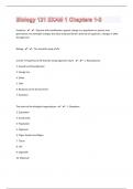 Biology 121 EXAM 1 Chapters 1-3 |68 Questions with 100% Correct Answers | Updated | Guaranteed A+