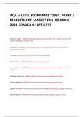 AQA A-LEVEL ECONOMICS 7136&sol;1 PAPER 1 MARKETS AND MARKET FAILURE EXAM 2024 GRADED A&plus; LATEST&excl;&excl;&excl; 