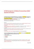    ATI RN Nursing Care of Children Proctored Exam 2019/ Questions & Answers   