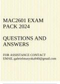 MAC2601 Exam pack 2024(Questions and answers)