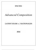 ENC3311 ADVANCED COMPOSITION LATEST EXAM WITH RATIONALES 2024.
