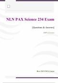 NLN PAX Science 234 Exam - Questions & Answers (Rated 96%) Best 2023/2024 Latest