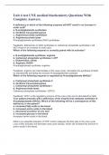 Unit 4 test UNE medical biochemistry Questions With Complete Answers.