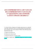 ATI COMPREHENSIVE A RN VATI&sol;ATI  RN COMPREHENSIVE VATI EXAM  177 QUESTIONS AND ANSWERS  LATEST UPDATE GRADED A&plus;
