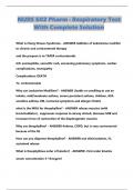 NURS 502 Pharm - Respiratory Test With Complete Solution