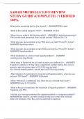 SARAH MICHELLE LIVE REVIEW STUDY GUIDE &lpar;COMPLETE&rpar; &vert; VERIFIED 100&percnt;