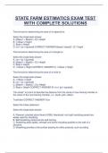 Package deal for STATE FARM ESTIMATICS PRACTICE EXAM TEST WITH 100&percnt; CORRECT ANSWERS