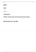 AQA A LEVEL CHEMISTRY PAPER 1 JUNE 2023 FINAL QUESTIONS PAPER AND MARK SCHEMES