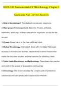 BIOS 242 Fundamentals of Microbiology Chapter 1 Exam Questions With Solutions