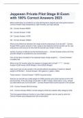 Jeppesen Private Pilot Stage III Exam with 100&percnt; Correct Answers 2023