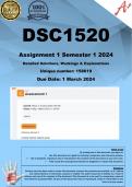 DSC1520 Assignment 1 (COMPLETE ANSWERS) Semester 1 2024 - DUE 1 March 2024