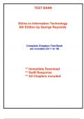 Test Bank for Ethics in Information Technology, 6th Edition Reynolds (All Chapters included)