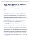 Sports Medicine CTE Exam Questions and Answers 100&percnt; Accurate