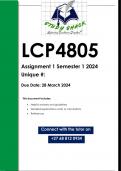 LCP4805 Assignment 1 (QUALITY ANSWERS) Semester 1 2024 