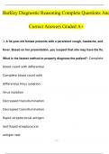 Barkley Diagnostic Reasoning Complete Questions And Answers Graded A+