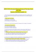 MSN 5410 Advanced Medical Surgical Nursing Exam Fall 2024 Practice Questions graded  A+