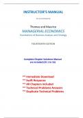 Solutions for Managerial Economics, Foundations of Business Analysis and Strategy, 14th Edition Thomas (All Chapters included)