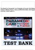 Test Bank For Paramedic Care Principles & Practice 5th Edition Volume 3 Bledsoe Porter, Cherry [UPDATED 2024] | All Chapters Covered | Latest Guide A+.