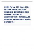 AORN Periop 101 Exam 2024 ACTUAL EXAM 2 LATEST VERSIONS QUESTIONS AND CORRECT DETAILED ANSWERS WITH RATIONALES VERIFIED ANSWERS ALREADY GRADED A&plus;