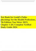 Test Bank for Gould's Patho physiology for the Health Professions, 7th Edition (Van Meter 2023) Chapter 1-28 | Complete Verified Study Guide 2024
