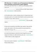 PPD Directive 3&period;2 Vehicle Law of Pennsylvania Violations Exam Questions and Answers &lpar;Latest Update&rpar;
