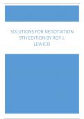 Solutions For Negotiation 9th Edition by Roy J. Lewicki.docx
