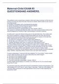 Maternal-Child EXAM &num;3 QUESTIONSAND ANSWERS&period;
