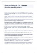 Maternal Pediatric Ch&period; 1-5 Exam Questions and Answers&period;