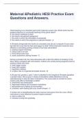 Maternal &Pediatric HESI Practice Exam Questions and Answers&period;