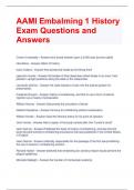 AAMI Embalming 1 History Exam Questions and Answers