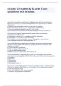 chapter 32 maternity & peds Exam questions and answers.-