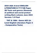 2024 AQA A-level ENGLISH LITERATURE B 7717/2B Paper 2B Texts and genres: Elements of political and social protest writing Mark scheme June 2023 Version: 1.0 Final  THT & 1984 - Genre AO3 (ALevel English Literature Paper 2 - Comparative Texts)