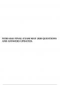 NURS 6541 FINAL EXAM MAY 2020 QUESTIONS AND ANSWERS UPDATED.