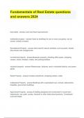 Fundamentals of Real Estate questions and answers 2024