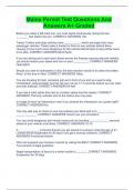 Maine Permit Test Questions And Answers A+ Graded
