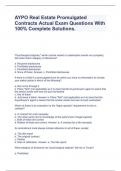 AYPO Real Estate Promulgated Contracts Actual Exam Questions With 100&percnt; Complete Solutions&period;