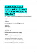 BEST REVIEW Trauma and Crisis Intervention - Exam 2 VERIFIED ANSWERS  2024/2025