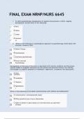 NRNP&sol;NURS 6645 &ndash; Final Exam with Verified Questions & Correct Answers &lpar;Latest Edition&rpar;